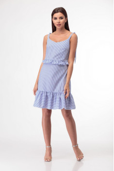 Хлопковое платье Anelli 851 голубой