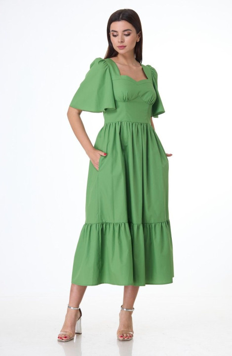 Хлопковое платье Anelli 1058 зеленый