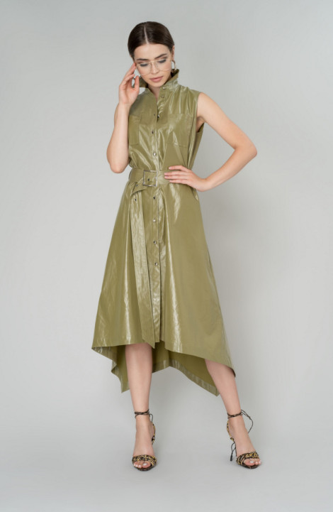 Хлопковое платье Elema 5К-10025-1-164 зеленый
