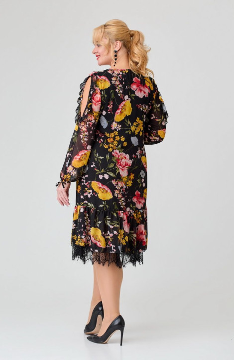 Шифоновое платье Svetlana-Style 1877 черный+желтые_цветы