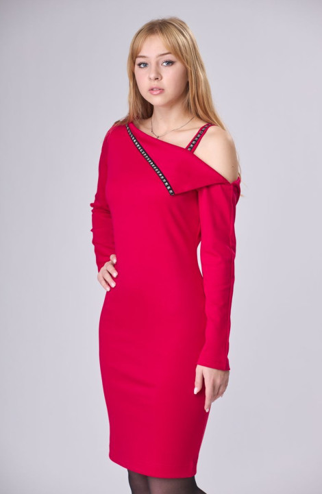 Трикотажное платье T&N 7343 красный