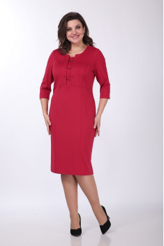 Трикотажное платье Lady Style Classic 1262 красные_тона