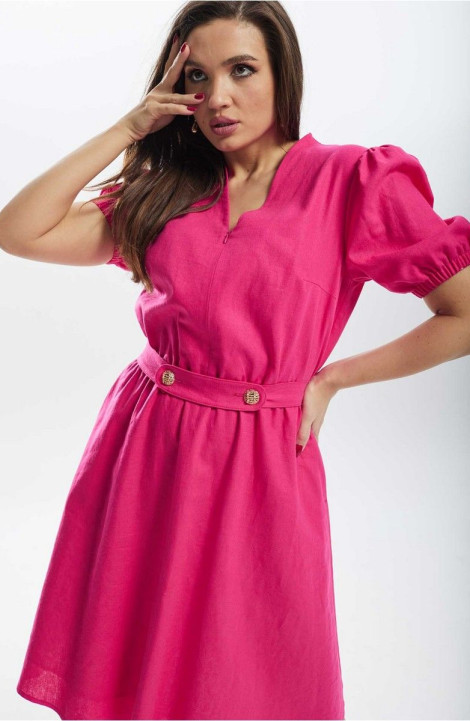Льняное платье Mislana С927 розовый