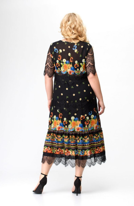 Шифоновое платье Svetlana-Style 1505 черный+узор