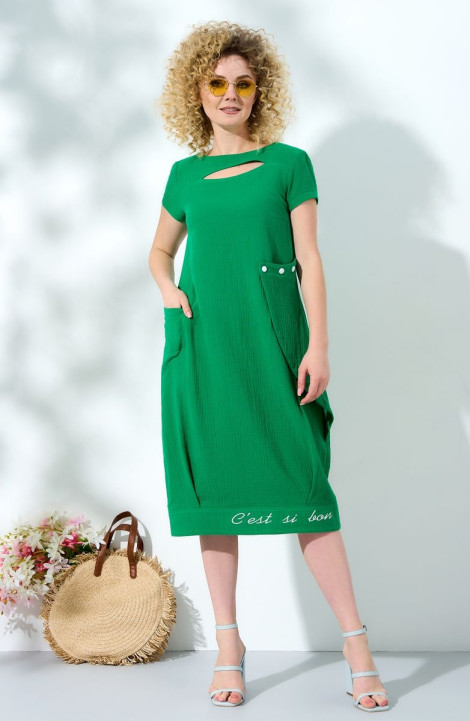 Хлопковое платье Euromoda 454 зеленый