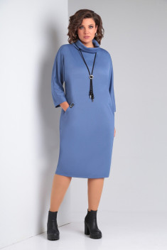 Трикотажное платье VOLNA 1316 голубой