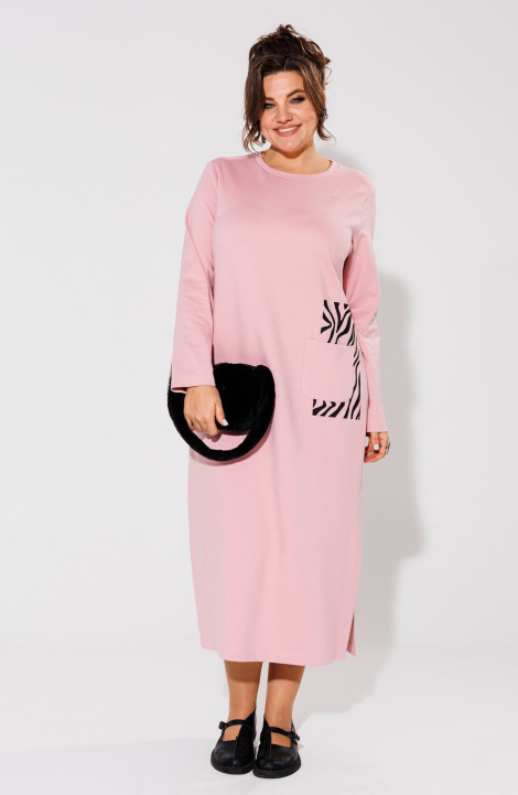 Трикотажное платье Anelli 1427 розовый