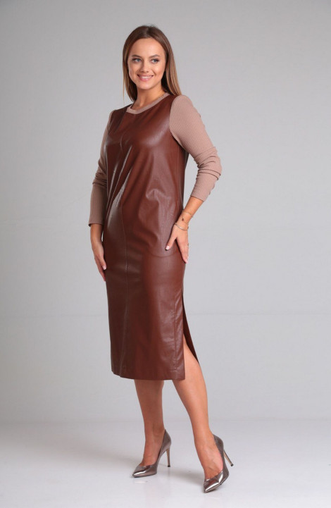 Трикотажное платье Gamma Gracia 688 коричневый