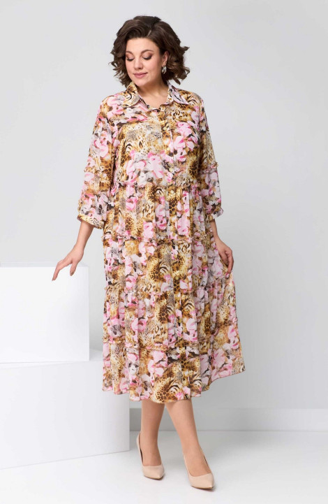 Платье Асолия 2664 бежево-розовый