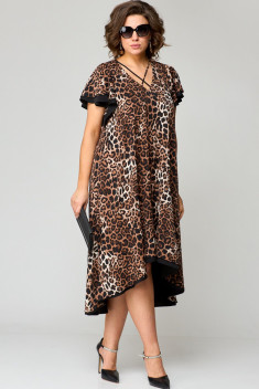 Платье EVA GRANT 7223 леопард+принт