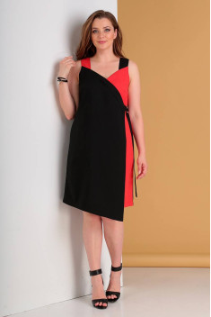 Платье Liona Style 703 красный/черный