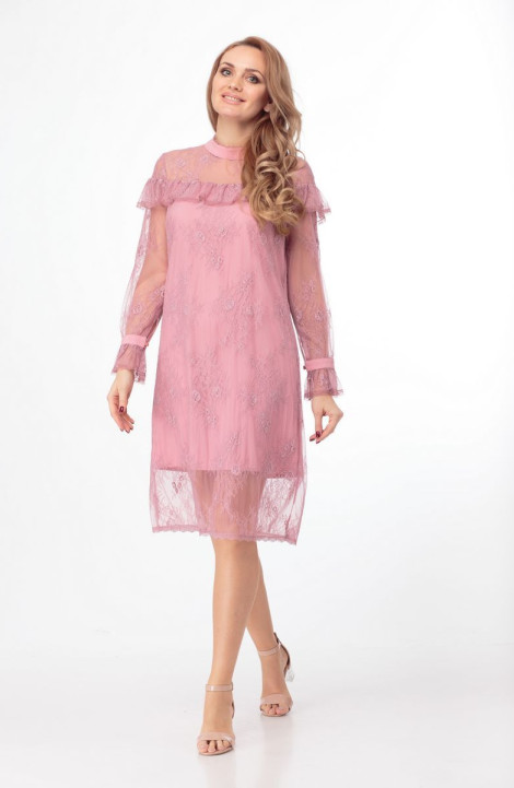 Трикотажное платье Anelli 684 розовый