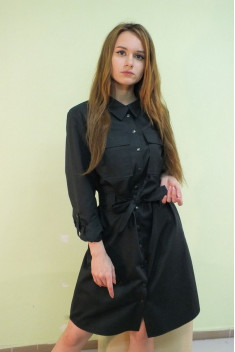 Хлопковое платье Lady Smile 1001-39а черный