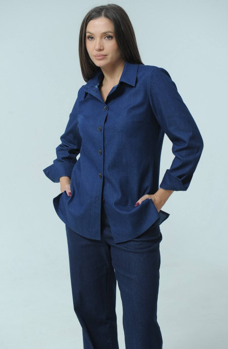 женские рубашки Ma Сherie 1057 темно-синий