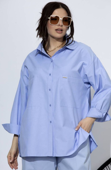 женские рубашки SOVA 11100 голубой