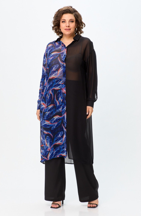 Рубашка Avenue Fashion 0315-2 черный+синий_дизайн
