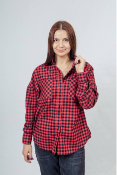 женские рубашки Nadex 20-077510/403-23 черно-красный