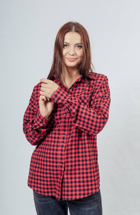 женские рубашки Nadex 20-077510/403-23 черно-красный