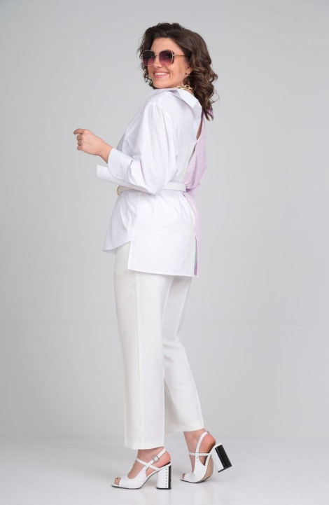 женские рубашки ALEZA 1130 бело-розовый