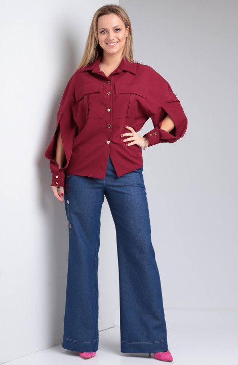 Рубашка Viola Style 1172 бордовый