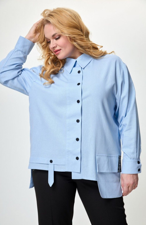 женские рубашки Anelli 1252 голубой