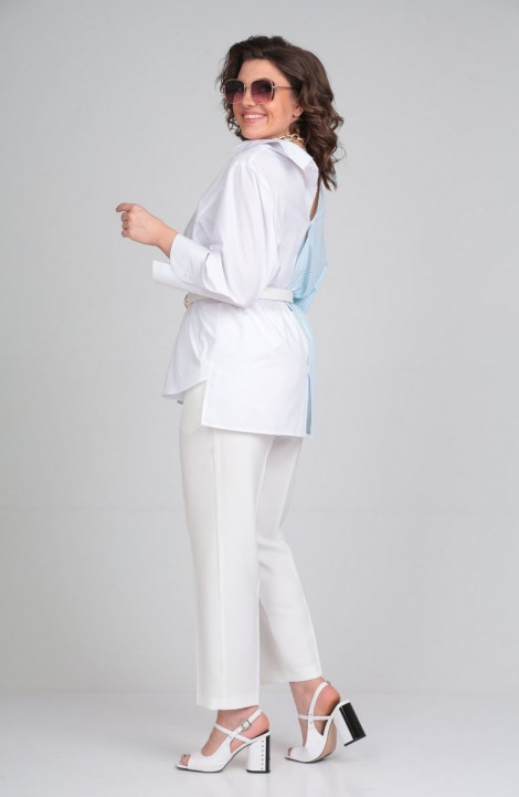 женские рубашки ALEZA 1130 бело-голубой