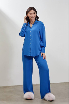 женские рубашки INAYA 01-001 синий