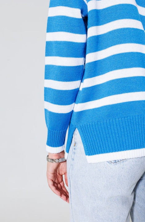 женский свитеры KO-KO POLOSANA синий+белый